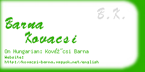 barna kovacsi business card